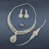 Orecchini Collana Nankiya Lusso Brillante Grande Matrimonio Set di zirconi Forma a goccia d'acqua Dubai Donna Set di gioielli nigeriani Accessori per abiti N