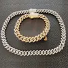 12mm brede roestvrij staal 316L Ice Flash Cuba Diamond Chain Diversen Heren Hip Hop Rapper Ketting Sieraden Q0809