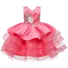 Baby Girls Dress Embroider Cake Layered Elegant Princess Dress Kids Dresses for Girls Carnival Party Ball Gown Barnkläder Q0716