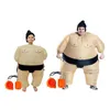 Sumo wrestler kostym uppblåsbara kostym blås upp outfit cosplay fest klänning för barn och vuxen dropship Q0910