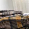 Gonna a pieghe lunga in lana invernale di alta qualità Gonna scozzese longuette a vita alta in stile coreano femminile Abbigliamento vintage taglie forti 210619