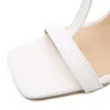 11cm designer sandaler vit t tillbaka dragkedja högklackade sandaler sommar ankel guldkedja damskor storlek 42 sandaler femmes