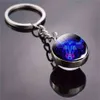 Luminous 12 Constellation Key Ring Enfants039s LED Double convexe Ball Round Glass Key Chain Nigh Light Boys GRILS PANDENT GIED4355000