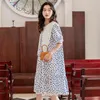 White Black Korean Polka Dot Dress Women Puff Sleeve Loose Short Ummer Dresses Casual Fashion Clothing 210427