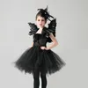 Girl's Dresses Girtls Black Swan Cosplay Costumes Children Littler Evil Dress Up For Kids Feather Play Bird Clothing Girl Party Frocks