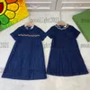 22SS Girls Higherends Jeans Dress Abito Princess Summer Denim Cotton Cotton Sleeveless Round Neck Design Design Skirts Sigri GIR1241907