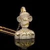 Iced Out Pendant Luxury Designer Jewelry Hip Hop Diamond Monkey Pendants med 24 -tums rostfritt stål repkedja för män kvinnor fash257c