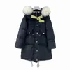 Winter Jacket Women Natural Fur Hooded Loose 90% White Duck Down Coat Thick Warm Windproof Black Snow Parka Outwear 210430