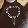 Produkt: Titan-Stahl-Armband, trendiger Hip-Hop-Armreif mit breiter Metallkette, silberne Clip-Kette, 19 cm, Schmuck, Geschenke für Damen und Herren, mit Geschenkbox