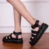 2021 Summer New Shoes Womens Sandals Students Flat Platform Shoes Women Soft Patent Leather Gladiator Sandals Female Beach Shoes