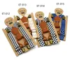 Bretelle per bambini Bretelle per ragazzi a scacchi bianchi neri Bretelle per bambini firmate convenzionali 4 clip Brace 65cm * 2.5cm