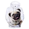 Мода 3d pug hoodies Мужчины Женщины Толстовки Harajuku Hoodie Pullover Осень С капюшоном Случайные мальчики Девочки Streetwear 210813