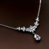 Jonnafe mode zircon brud halsband örhängen sätta silver färg kvinnor pageant prom smycken uppsättningar med tiara bröllop tillbehör h1022