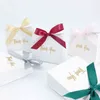 Высококачественные творческие серые мраморные свадьбы свадебные веревки конфеты коробки бумаги шоколадные бочки боксы / коробка подарка для вечеринок детский душ 211108