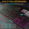 Gaming Wired Gamer Keyboards med RGB Backlit 104 Gummi Keycaps Russian Ergonomic USB Keyboard PC Laptop