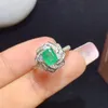 Bague de fiançailles en émeraude verte 2021 pour femmes, bijoux en argent véritable certifié naturel, bon cadeau, 925