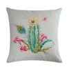 Almofada/travesseiro decorativo Plantas tropicais transfronteiriço Cactus Series Printing Capas de casas de carro do escritório Sofá almofada de travesseiro lombar