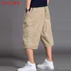 Duże rozmiary Mężczyźni Casual Shorts Sport Summer Streetwear Cargo Spodenki Cienkie Luźne Długa praca z kieszeniami Roupas Mens Odzież XX60MS 210720