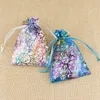 Whole 500pcs/lot Drawable White Coralline Organza 7x9cm Favor Wedding Christmas Gift Bag Jewelry Packaging Bags Pouches