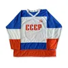 Nikivip Custom Retro Vladislav Tretiak #20 CCCP Ryssland Hockey Jersey Stitched Size S-4XL Alla namn och nummer högkvalitativa tröjor