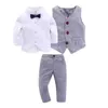 男の子スーツBlazers服の服のための服のための服のための服のための服の赤ちゃんの帽子ベストシャツのズボン子供男の子のアウターウェア服セットG1216