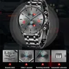 Lige Watches Mens Top Brand Luxury rostfritt stål kvartsklocka för män vattentät sport kronograf manlig klassisk klocka 210609311c