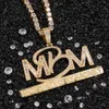 Iced Out Bokstäver MBM Pendant Ny Ankomst AAA Zircon 2 Färger Mäns Charms Halsband Fashion Hip Hop Smycken Gåvor X0509