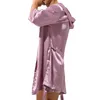 Herren-Nachtwäsche, Seiden-Kimono-Robe, Übergröße, langärmelig, Bademantel, Satin-Nachthemd, Sommer-Heimkleidung, Schlafroben, Pyjamas