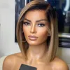 Lace Wigs Ombre Highlight Ash Blond Short Cut Bob 13x4Lace Front Wig With Baby Hair Brazilian Human Remy For Black Women Preplucked