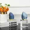 Moderne blaue natürliche agate stein statue wohnkultur zubehör handwerkraum desktop objekte el rechteck kristall figürchen dekorative figur