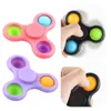 Mode fidget spinner push bubbla sensory leksaker enkla dimple hand spinnare barn vuxen dekompression leksak