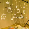 220V EU / 110V US LED Lumières de Noël Star Lampe Fée Rideau Guirlandes Guirlande pour la fête Accueil Année Décoration de mariage 211109