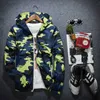 Męska Kapturem Wiatrówka Płaszcz Mężczyzna Outwear Męskie Casual Camouflage Hoodie Kurtka baseballowa Jesień Hip Hop Drukuj ubrania 210811