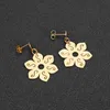 SOITIS – ensemble de bijoux pour femmes, boucles d'oreilles, collier, grande fleur, motif exagéré, pendentifs ajourés, chaîne de couleur or, à la mode