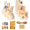 24 Set Calendario dell'Avvento di Natale Sacchetto di carta Kraft Zigzag Dots Stile Candy Dessert Donut Treat Pouch Xmas Party Wrapping Supplies 211019