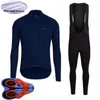 RAPHA Team hiver cyclisme Jersey Set hommes polaire thermique à manches longues chemises pantalons à bretelles Kits vêtements de vélo de montagne vélo de course s339v