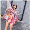 Summer Women Long Cartoon Print Chic Sunscreen Clothes Loose Hooded Coats 210820