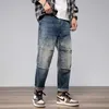 Japanische Vintage-Mode Männer Jeans Retro Blau Lose Gerade Fit Casual Denim Harem Hosen Elastische Designer Hip Hop 4LQN