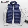 Gilet imbottito da uomo leggero resistente all'acqua e ripiegabile Cappotto invernale da uomo in piumino d'anatra 210910