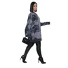 Kvinnor Höst Långärmad Velvet ColorBlock Vintage Casual Sweatshirt Klänning Produkt Mode Streetwear 210525