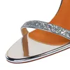 Sandals BIGTREE Summer Fashion Women Shoes Shining Sequins Party Bling Ankle-Wrap Sandalias Shallow Wedding Buckle Strap