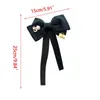 Women Long Ribbon Bow Tie Brooch Number 5 Faux Pearl Lapel Pin Pre-Tied Necktie Neck Ties235d