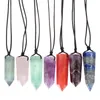 Hangende kettingen 1 pc reiki genezing grote slinger fluoriet steen kristal kwarts amulet natuurlijke amethists lapis agates ketting1288519