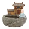 Trädgårdsdekorationer Buddhism Temple Resin Flowerpot Succulent Planter Monk Gröna Växter Kaktusbehållare Heminredning Bonsai Blomma