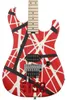 Eddie Edward van Halen Kramer 5150 Red Electric Guitar Black White Stripes Floyd Rose Tremolo Briding Blocking Nut Maple Neck F3915948