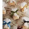 10 pz / lotto Contenitore di regalo di nozze Creativo Cestino di bambù Contenitore di caramelle Scatole di imballaggio di favore di cioccolato Baby Shower Sacchetto regalo Forniture per feste H1231