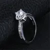 Wedding Rings 925 Sterling Silver For Women Vintage Engagement 1 Carat Heart Shape Ring Rhinestone Jewelry Aneis Bijoux DD107