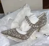 Sandalias elegantes Diseñador Baily Mary Jane Bombas con cristal Perla Punta Punta Tacones de ensueño Correa de arco Zapatos de boda Cueros Pin stiletto Vestido Fiesta