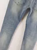 FALECTION UOMO 21SS AMIMIKE JEANS EFFETTO ART WORK PATCH DENIM STRAPPATO jeans252y