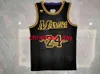 Maillot de basket-ball Mamba Bryant # 24, bon marché, noir et or, cousu serpent, pour hommes et femmes, pour jeunes, XS-6XL